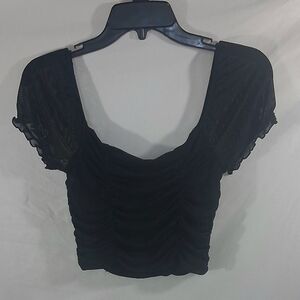 H&M Black Ruched Blouse